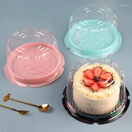 Enveloppe-cadeau 50pcs / lot 6 pouces Boîte à gâteau transparent boîtes en plastique Emballage Cupcake Cupcake Muffin Dome Cas de Noël Mariage de fête de Noël