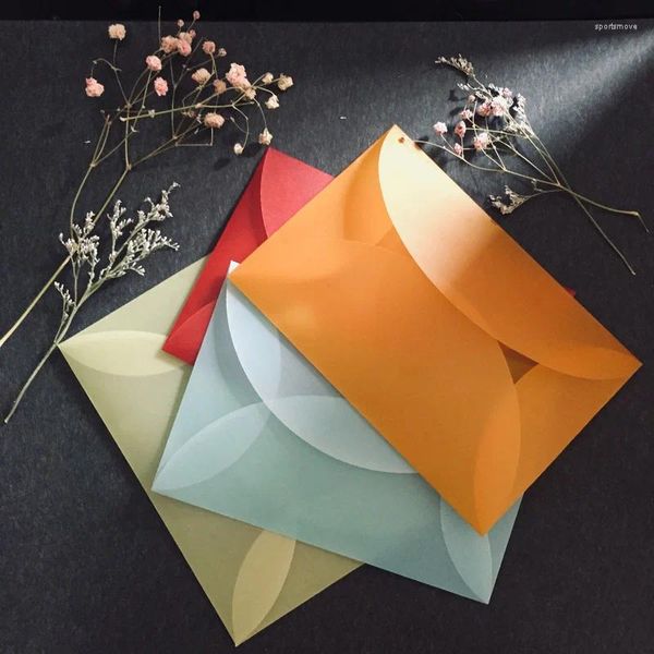 Cadeau cadeau 50pcs / lot enveloppe d'invitation de mariage transparente vierge enveloppes d'acide sulfurique translucides colorées pour lettres cartes postales