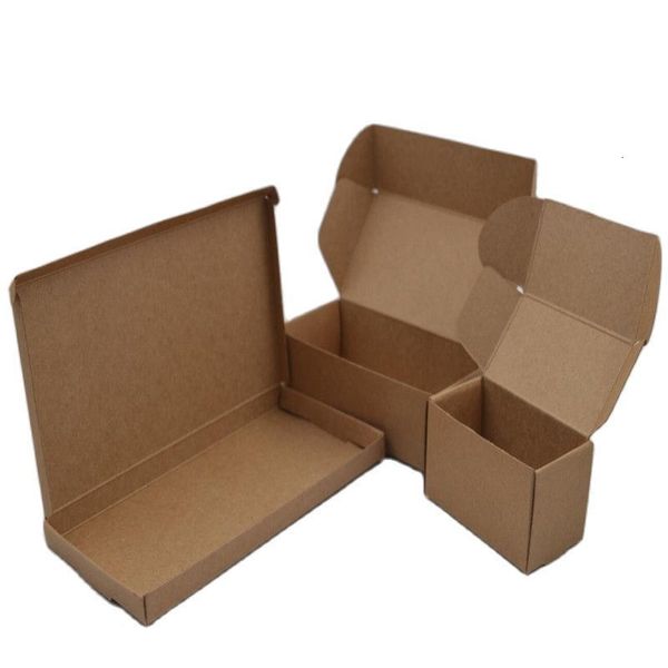 Emballage cadeau 50 Pcs/Lot brun Kraft emballage cadeau stockage papier boîte bijoux savon affichage paquet boîte Carton papier Kraft boîtes 230301