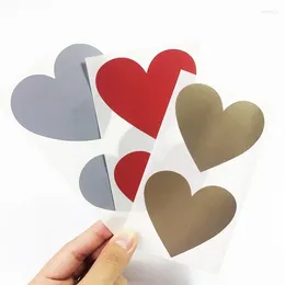 Enveloppe cadeau 50pcs / lot du design coeur mignon amour gratter autocollant bricolage note trois couleurs sélection des autocollants