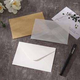 Cadeau cadeau 50pcs / lot enveloppe pour mariage vierge papier kraft translucide acide sulfurique cartes postales invitations lettres carte de message