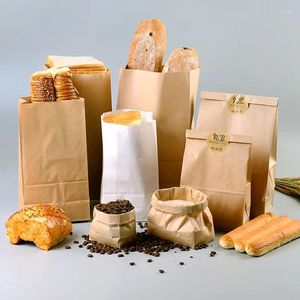 Enveloppe-cadeau 50pcs / lot Fine Kraft Paper Sac Sacs Emballage Biscuit Biscuit Cookie Food Pain Pain Présentation