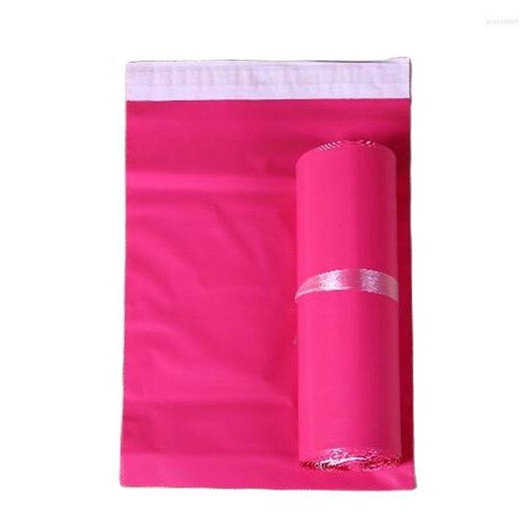 Emballage cadeau 50 Pcs/Lot Rose rouge taille givré stockage sac de courrier étanche auto-scellant PE matériel enveloppe Mailer Postal Mailing Pack sacs