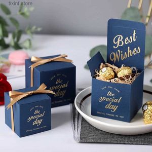 Cadeau Wrap 50pcs / lot The Apecial Day Favor Cadeaux Boîtes de bonbons avec ruban personnalisé Baby Shower Wedding Party Favor Décoration T240309