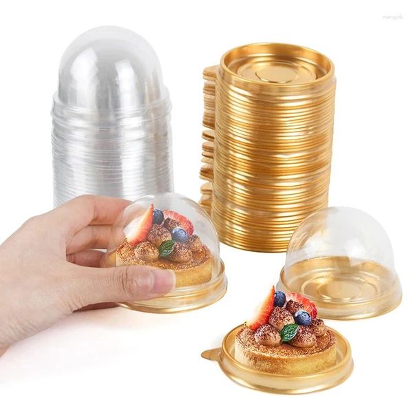 Cadeau cadeau 50pcs mini dessert gâteau boîte conteneur transparent cupcake pâtisserie boîtes d'emballage de cuisson fournitures de fête de mariage Noël