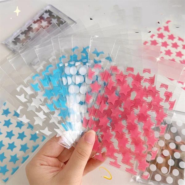 Enveloppe cadeau 50pcs / pack 8x13cm de petits sacs d'emballage transparents pour emballage de carte en papier comprome dot star anniversaire enveloppe