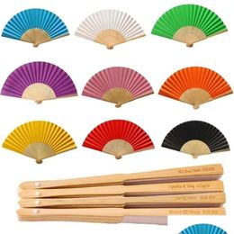 Cadeaupapier 50 Stuks Gepersonaliseerde Vouwpapier Handventilator Vouw Vintage Fans Bruiloft Gunsten Babyshower Decoratie Drop Delivery Thuis Dhwar