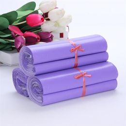 Cadeau Wrap 50pcs Purple Courier Mail Sacs d'emballage Enveloppe Fournitures en vrac Paquet en plastique Sac d'expédition auto-adhésif Poly Mailers300B
