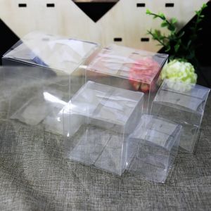 Cadeau Wrap 50PC PVC Clear Candy Boîte-cadeau Boîtes de bonbons au chocolat transparent Événement Sacs de bonbons sucrés Anniversaire Mariage Faveur Titulaire Conteneur 231027