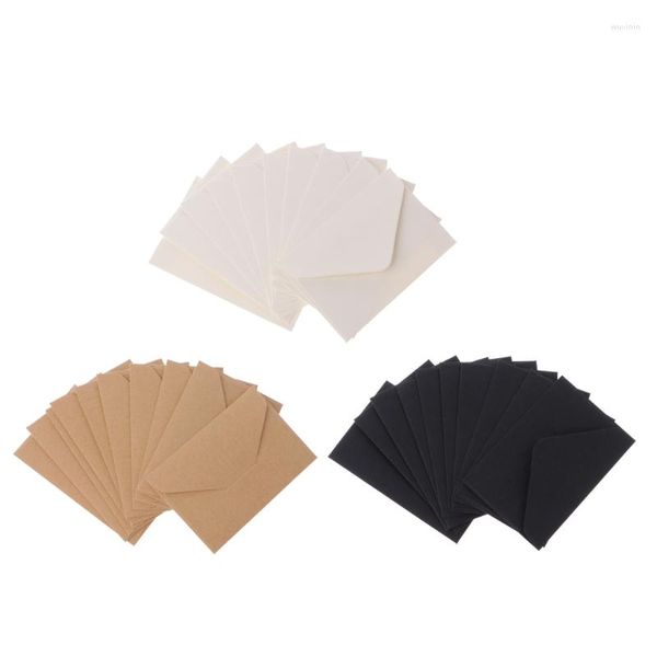 Emballage cadeau 50 pièces enveloppes en papier Kraft rétro pour 4.13 X 2.67In cartes de remerciement Invitations goutte