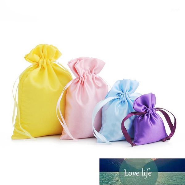 Emballage cadeau 50pcs pochettes en satin avec cordon de serrage bijoux couleur butyle tissu haute qualité imprimé sac en soie pochette de voyage sacs 9x12cm1 prix usine conception experte qualité