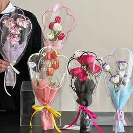Enveloppe cadeau 50pcs Bouquet simple bouquet papier d'emballage en papier transparent de cellophane sac d'emballage de mariage Bages d'emballage de fleuriste de mariage