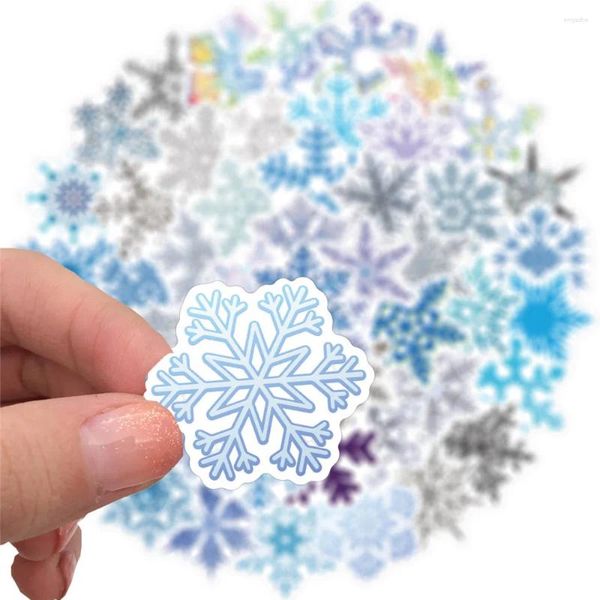 Envoltura de regalo 50 unids Copo de nieve Pegatinas de nieve para papelería Diario Laptop Adesivos Kscraft Etiqueta de Navidad Estética Scrapbooking Suministros