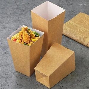 Enveloppe cadeau 50pcs Boîtes pop-corn en papier solide Sac de nourriture de bonbons favorise les fournitures d'anniversaire Stockage