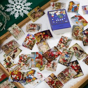 Cadeau cadeau 50pcs papeterie autocollants de Noël or Noël carnaval série scrapbooking journal décor mobile papier bricolage artisanat
