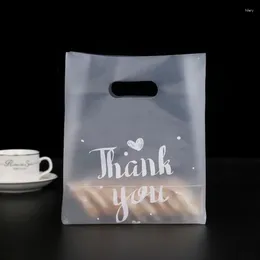 Enveloppe-cadeau 50pcs Merci Love Heart Sacs portables Sacs Shopping Baking Emballage DESSERT PREUR ENCROPINE PLASTIQUE 3 TIME