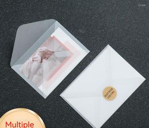 Emballage cadeau 50 pcs Transparent acide sulfurique papier enveloppe Vintage mariage carte postale Invitation carte stockage translucide blanc