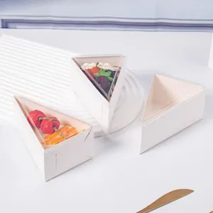 Enveloppe cadeau 50pcs Triangle Mousse d'emballage Boîte d'emballage en papier cupcake Boîtes d'emballage 6/8 pouces