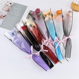 Emballage cadeau 50pcs tulipe Rose fleur sac unique boutique papier d'emballage Bouquet emballage boîte sacs