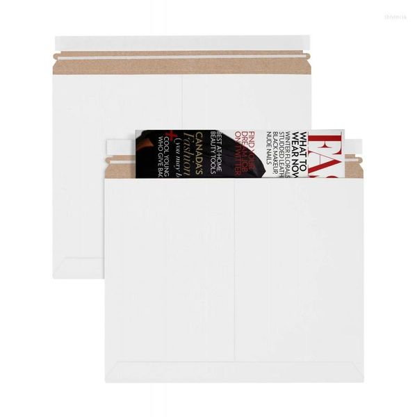 Envoltura de regalo 50 unids blanco 250x160 mm sobres de cartón permanezcan sobres planos pelar y sellar para impresiones pos sobre de cartón