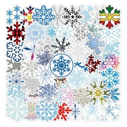 Cadeaupapier 50 stuks Winter Esthetische Sneeuwvlok Stickers Voor Notebooks Briefpapier Laptop Adesivos Scrapbook Kscraft Sticker Craft Supplies