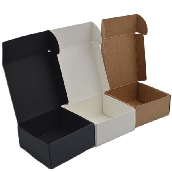 Emballage cadeau 50PcsLot blanc Kraft à la main boîte à savon blanc carton papier bijoux fête de mariage faveur noir artisanat cadeau 220919