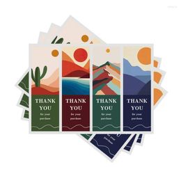 Papel de regalo 52 Uds gracias por su compra pegatina etiquetas de sello rectangular Color Floral caja hecha a mano fiesta de embalaje