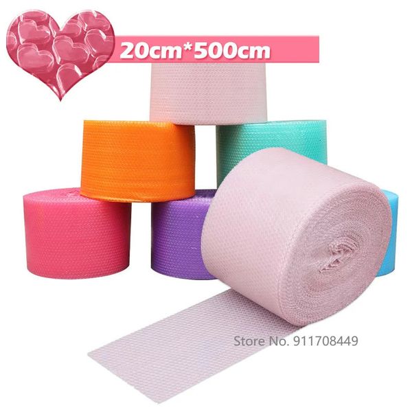 Cadeau Wrap 5mx20cm Rose HeartShape Antichoc Air Bubble Roll Party Favors Cadeaux Film de protection Emballage Décoration de mariage Membrane 231211