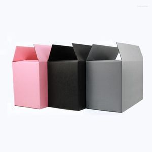 Cadeau cadeau 5pcs / 10pcs / lot noir et rose gris carton 3 couches d'emballage de boîte ondulée pour la fête d'anniversaire de Noël