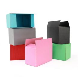 Cadeau Wrap 5pcs / 10pcs / boîte de papier noir et rose boîte-cadeau d'emballage en papier ondulé à 3 couches prend en charge la taille personnalisée et 231019