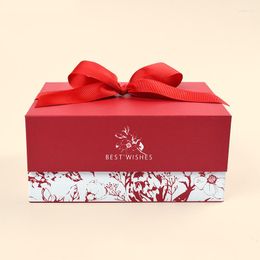 Emballage cadeau 5 pièces 2022 cadeaux de mariage pour invités une pièce pliant rabat Carton créatif Boite Gateau Mariage boîte fiançailles Banquet