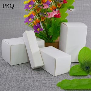 Emballage cadeau 5 pièces 7 tailles boîte en papier Rectangle blanc/brun boîtes Kraft emballage cosmétique petit carton Present1