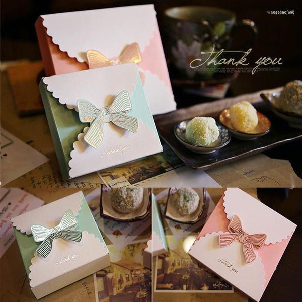 Cadeau cadeau 5pcs Bowknot Candy Box Sweet Conteneur Faveur et cadeaux Boîtes Baptême Baby Shower pour la fête d'anniversaire