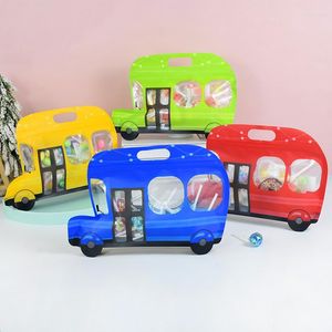 Emballage cadeau 5 pièces dessin animé voiture forme bonbons sacs Cookie Snack en plastique enfants anniversaire Festival fête faveur emballage sac décor fournitures