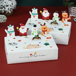 Gift Wrap 5 Stuks Kerst Kraftpapier Bonbondoos Cartoon Xmas Cookie Dozen Jaar Geschenken 2024 Noel Navidad