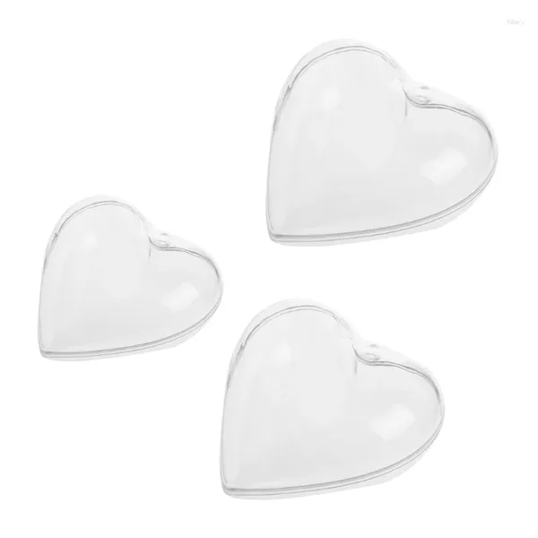 Enveloppe cadeau 5pcs Clear Heart Plastic Candy Box Mariage Event Event Party