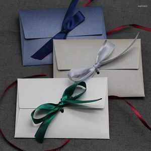 Cadeauverpakking 5 stuks Creatief Lint Papieren Envelop Effen Dikke Schrijfomslag Bruiloft Verjaardagsfeestje Vakantie Verpakking Kantoorbenodigdheden