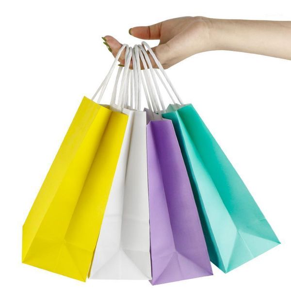 Emballage cadeau 5 pièces personnaliser sacs en papier emballage Shopper affaires bonbons présent Kraft bronzant mariage fête d'anniversaire fourre-tout