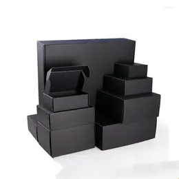Geschenkomschakeling 5 stks Extra harde zwarte kartonnen doos Dikke golfpapierverpakking voor zakelijke e -mail logo nodig