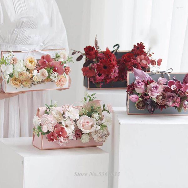 Emballage cadeau 5 pièces boîtes d'emballage de fleurs Arrangement sacs étanches avec poignées décoration de la maison approvisionnement de fête