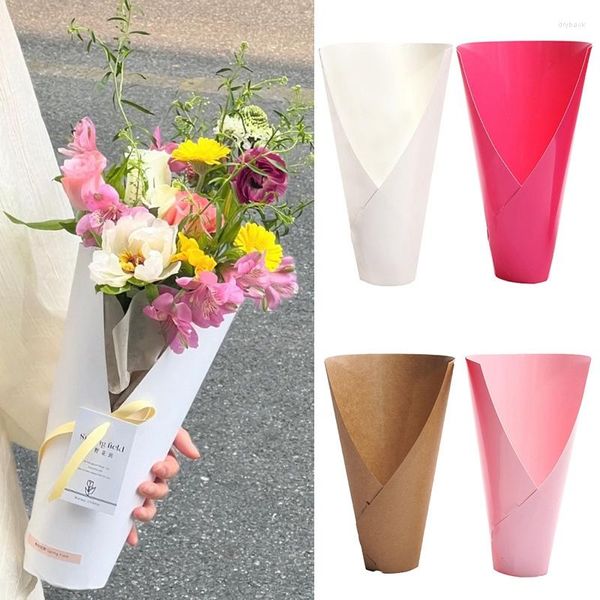 Emballage cadeau 5 pièces papier d'emballage de fleurs en gros fleurs emballage Kraft Bouquet décor de fête de mariage saint valentin