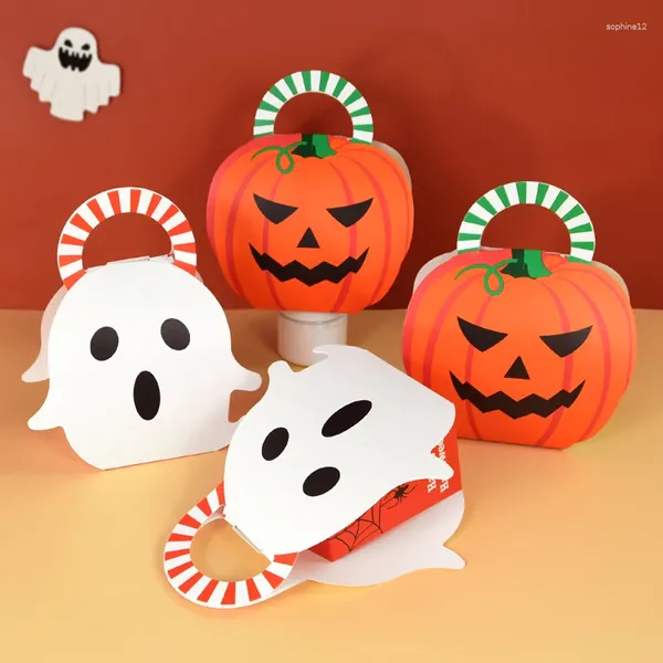 Enveloppe cadeau 5pcs Halloween Pumpkin Ghost Ghost Snack Snack Paper Biscuits Biscuits Boîte d'emballage