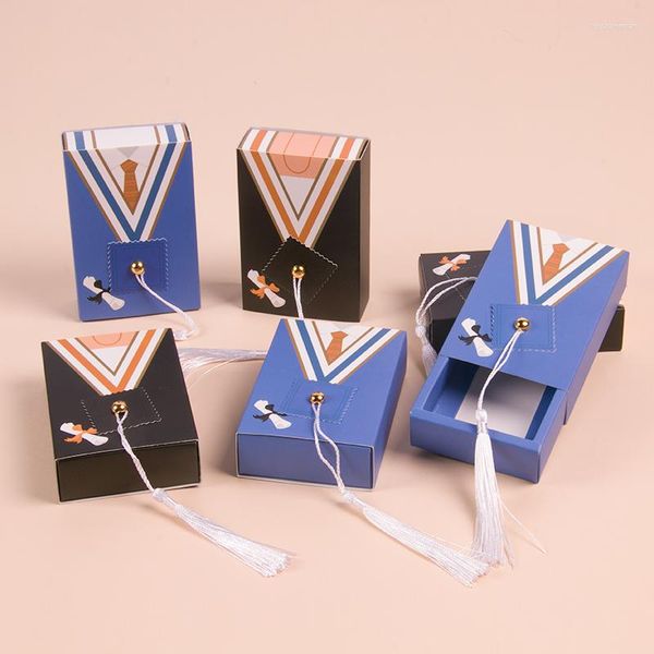 Emballage cadeau 5 pièces Happy Graduation Party papier boîte à bonbons décorations chocolat emballage pour félicitations diplômé décoration fournitures