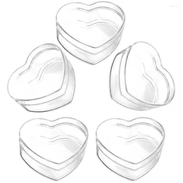 Emballage cadeau 5 pièces en forme de cœur acrylique transparent boîtes de faveur en forme de boîte petit conteneur de bonbons
