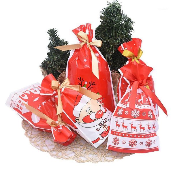 Envoltura de regalo 5pcs/lote creative plástico traje de caramelo Feliz Navidad Bolsas de bolsillo Bolsas de bolsillo Año de la fiesta Decoración de la fiesta de la fiesta1