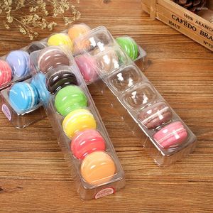 Geschenkomschakeling 5 stks Macaron Box Transparant Pet Dessert Pastry Packaging Boxes Birthday Holiday Cake Display Decoratie