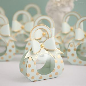 Geschenkomschakeling 5 -stks draagbare snoeptassen trouwfeest gunstboxen schattige boog mini pakket tas voor baby shower verjaardag souvenirs souvenirs