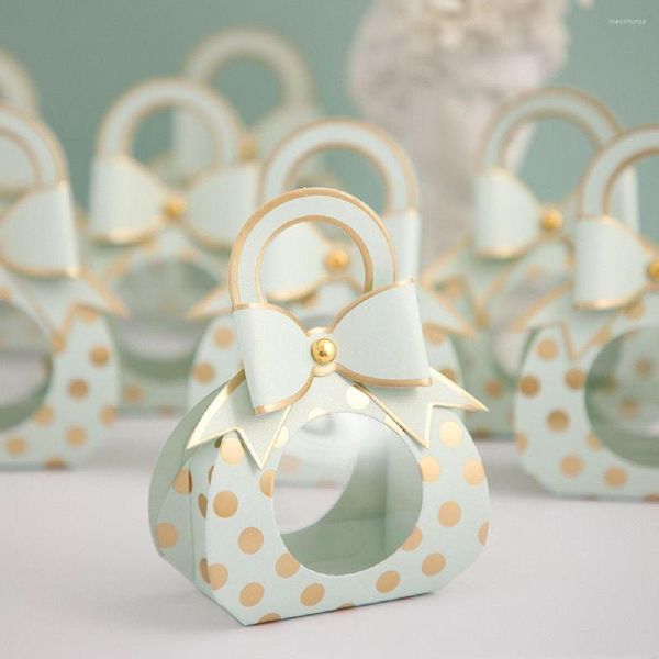 Emballage cadeau 5 pièces sacs de bonbons portables boîtes de faveur de fête de mariage mignon arc Mini paquet sac pour bébé douche anniversaire Souvenirs