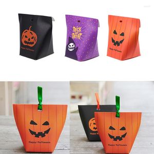 Geschenkomschakeling 5 -stcs Pumpkin Ghost Patroon Verpakkingsdozen Party Favor tassen Halloween Candy Bag Festival Box Event Supplies