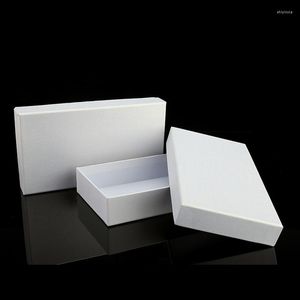 Emballage cadeau 5 pièces Rectangle blanc emballage boîtes en papier pour mariage fête d'anniversaire boîte portefeuille maroquinerie produit